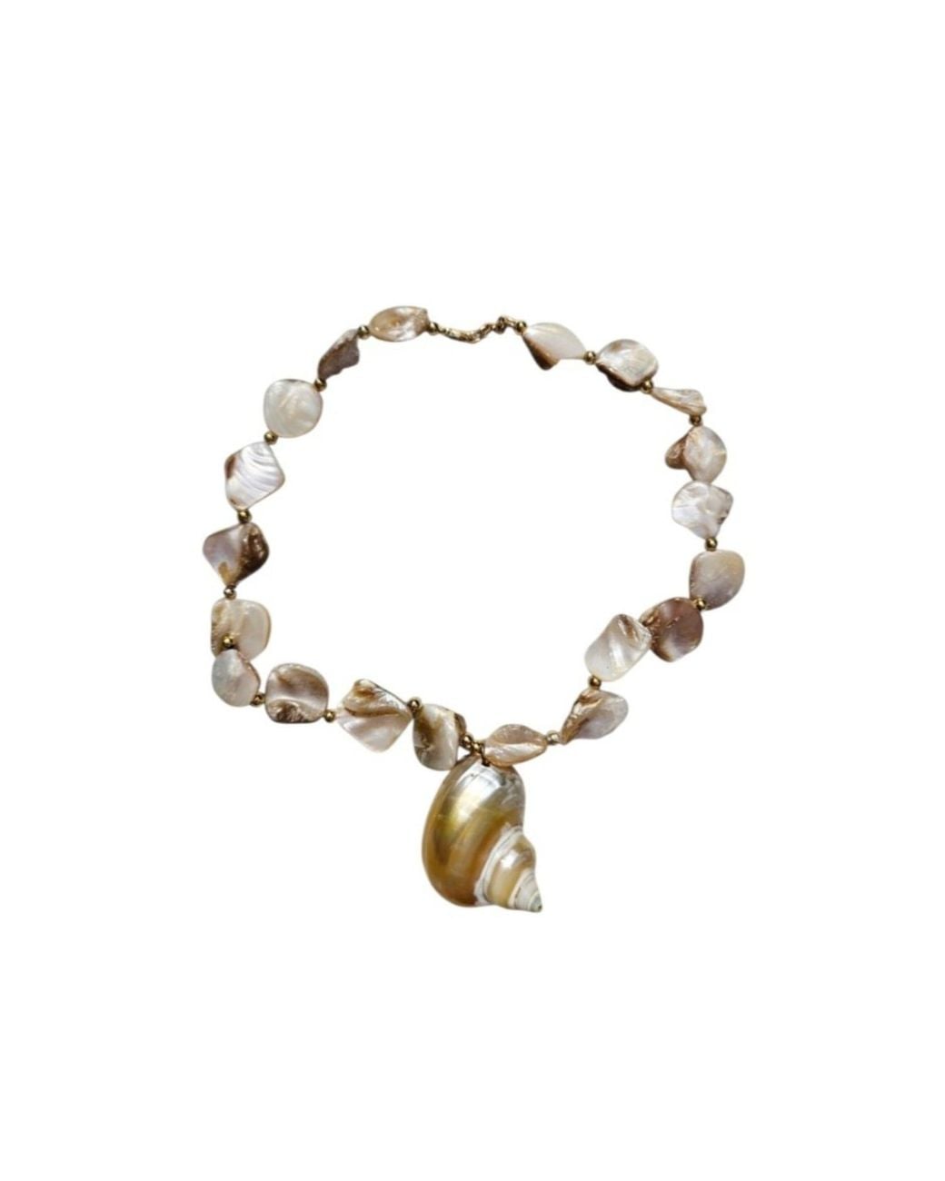 OhSun Metallic Neutrals Anse Shell Necklace