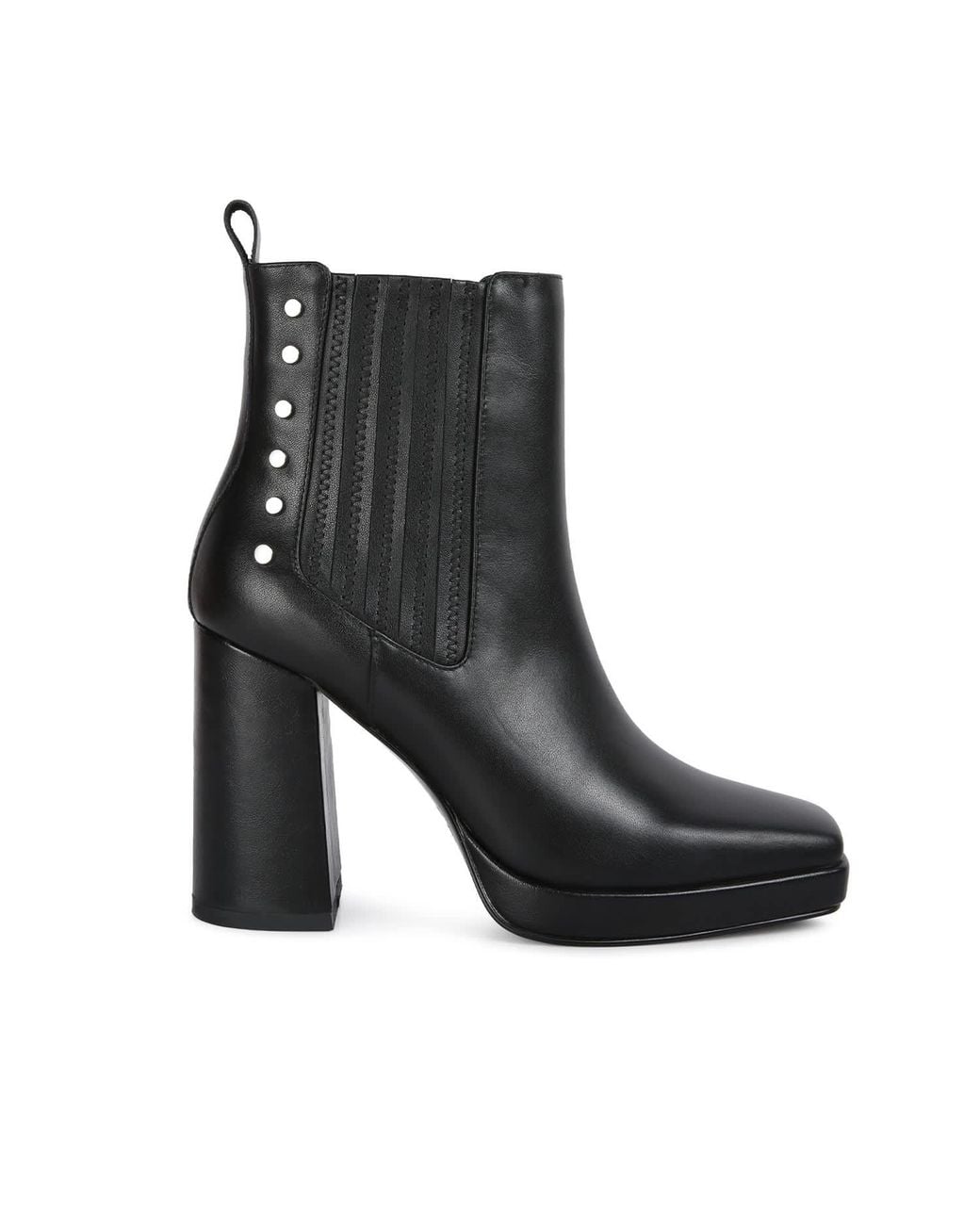 Rag & Co Black Grape-Vine High Heeled Leather Boot