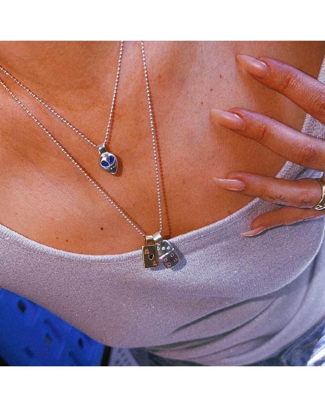 The Lila Lobster Blue Alien Charm