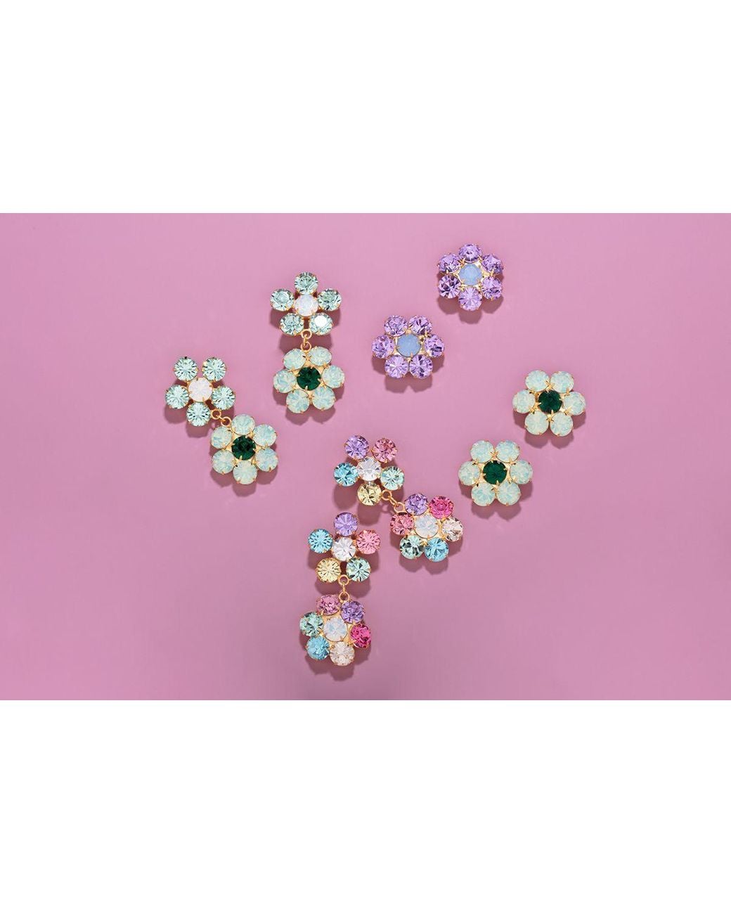 The Pink Reef Blue Penelope Handcrafted Crystal Florals