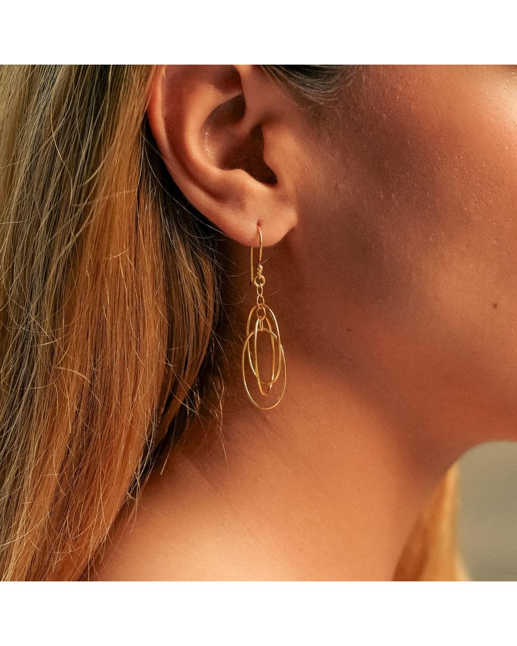 Spero London Metallic Nested Loop 3D Drop Earrings