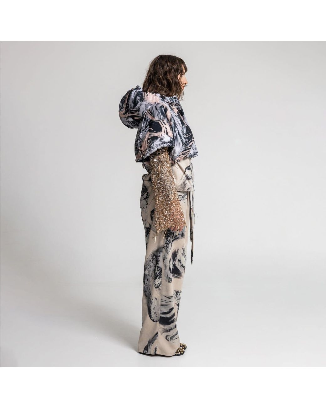 ARTISTA Blue Angel Hooded Cropped Jacket