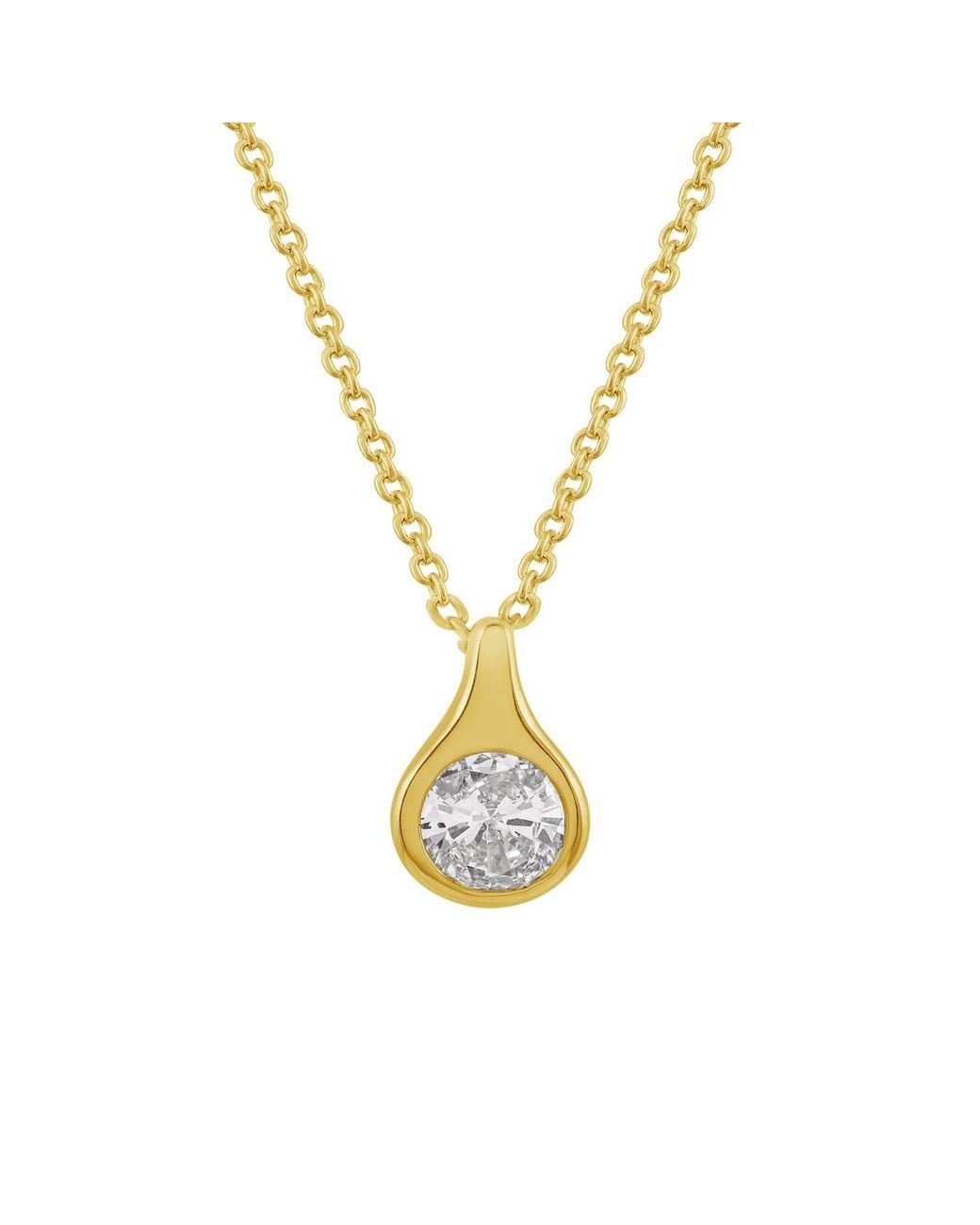 Artisan Metallic 14K Diamond Teardrop Pendant Necklace