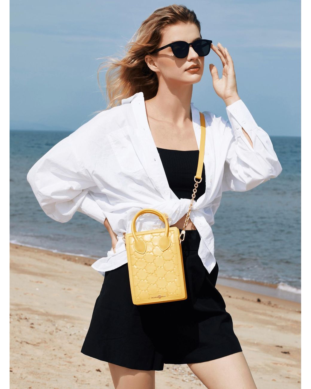 Orange Cube Yellow Quilted Impressions Mini Tote Bag