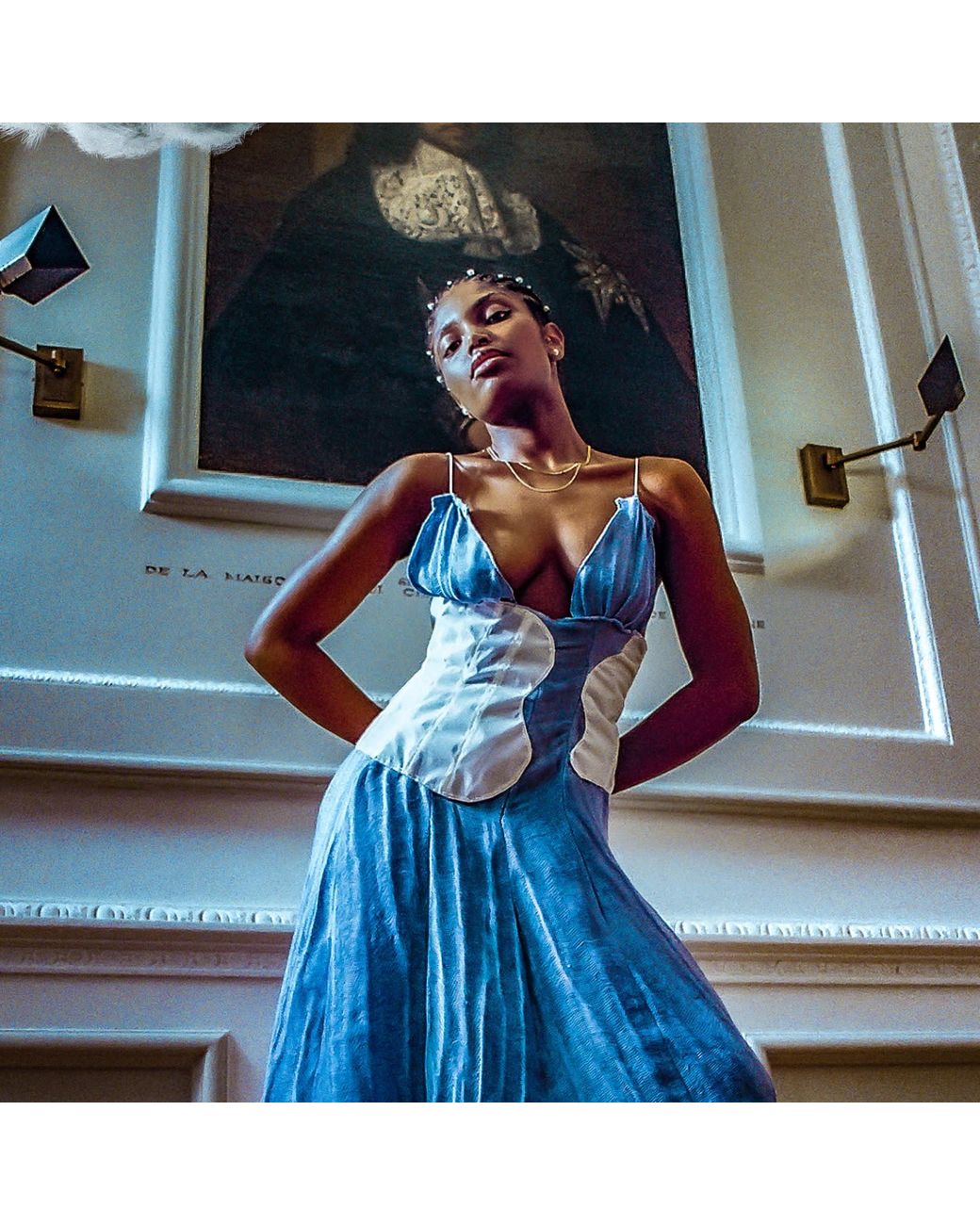 Maison Louis Skyblue Gauze Light Dresse