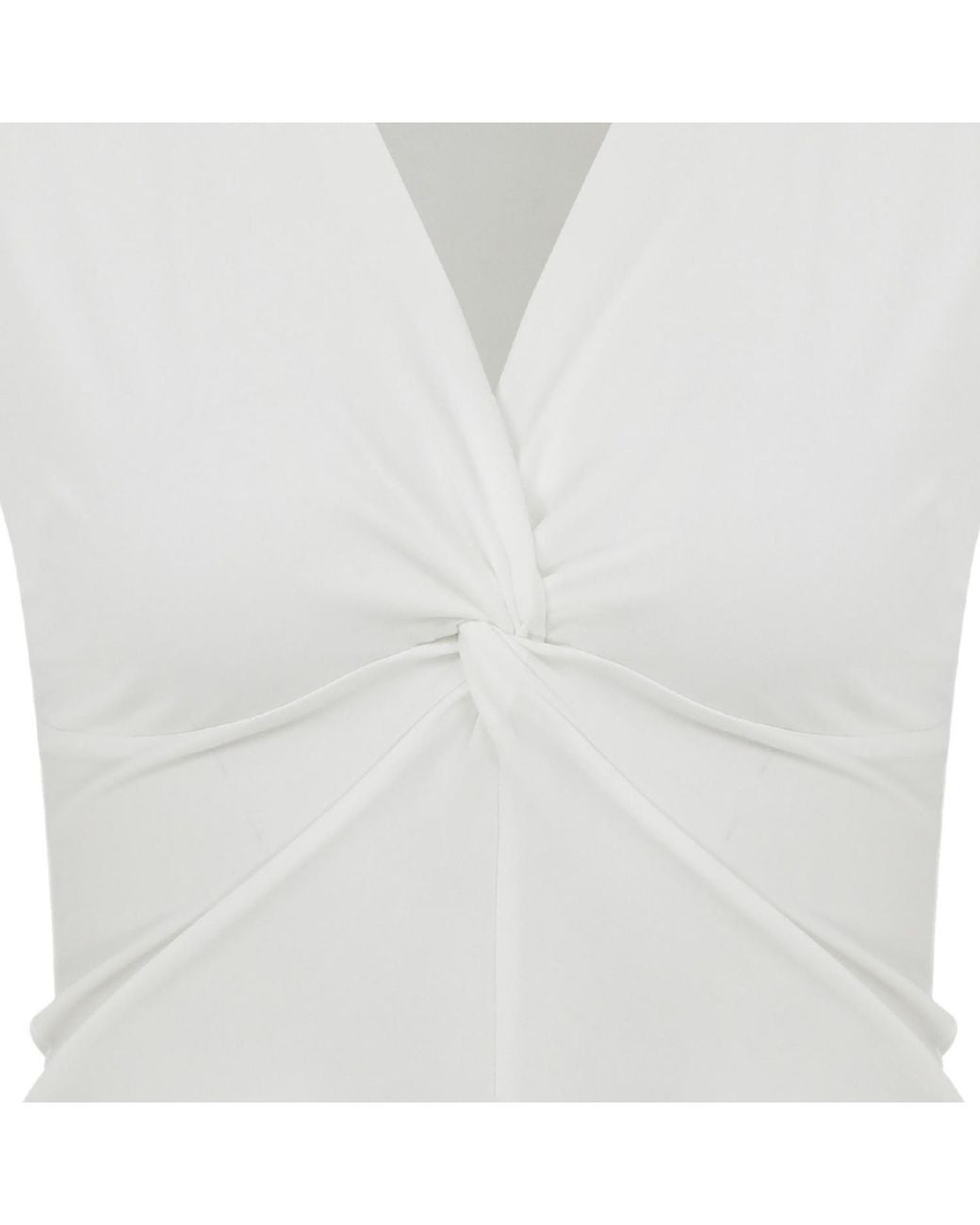 Maan Istanbul White V-Neck Knot Detail Blouse