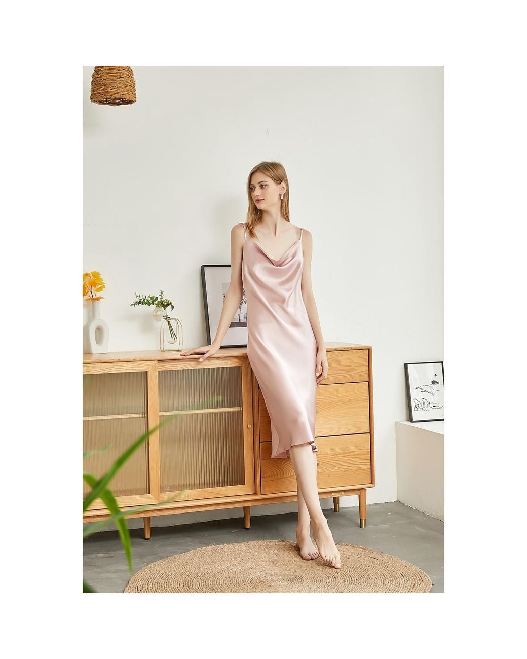 Soft Strokes Silk Purple Rebirth Of Venus Pure Silk Slip Dress
