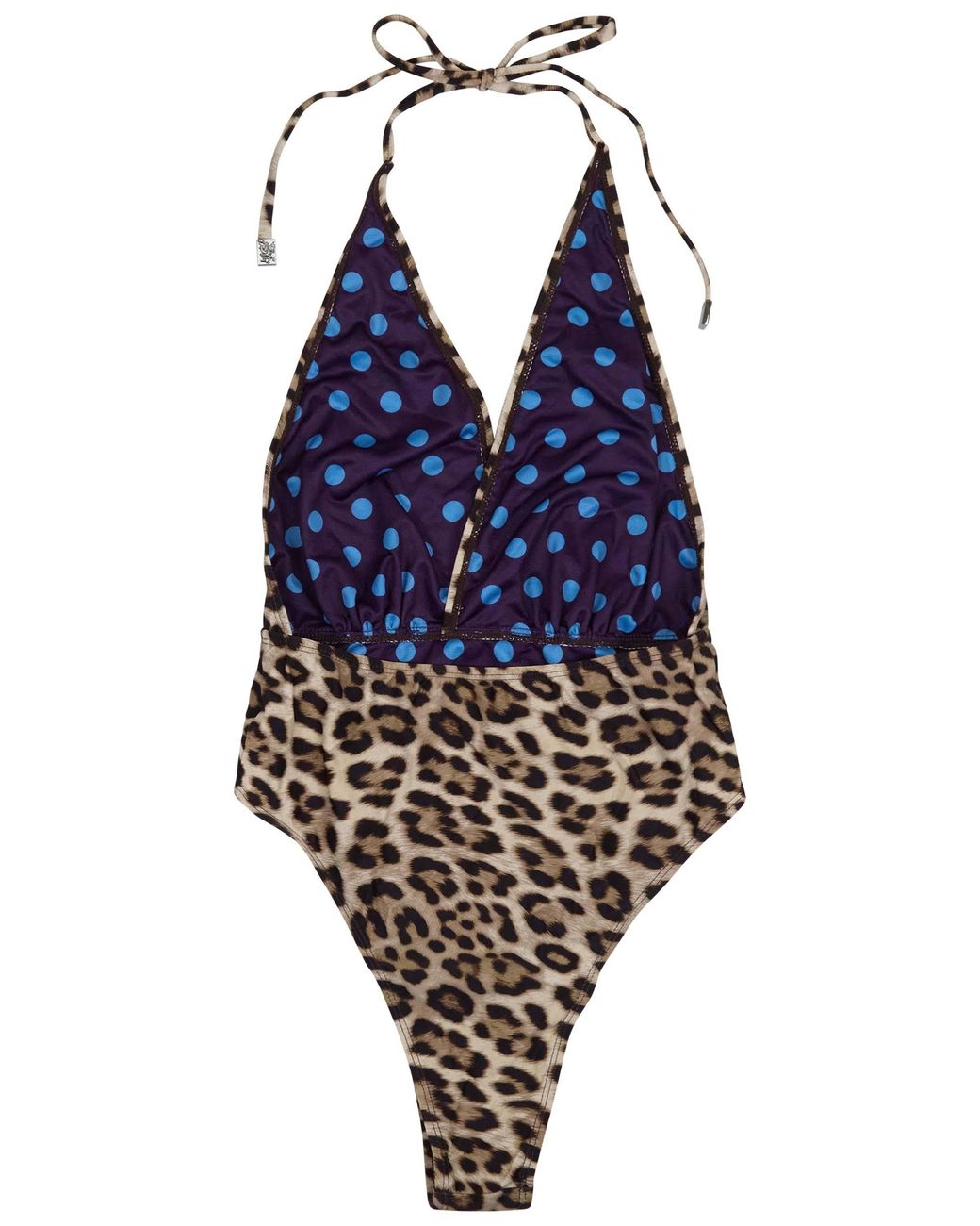 Lords of Harlech White Xena Leopard Halter One-Piece Swimsuit