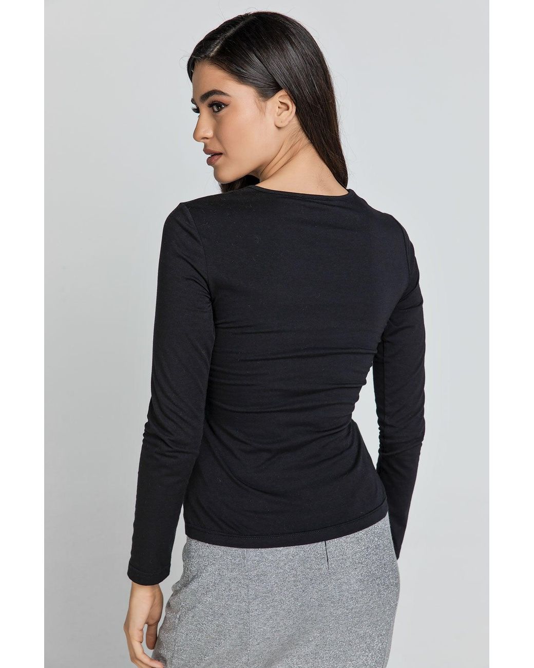 Conquista Black Colour Jersey Top