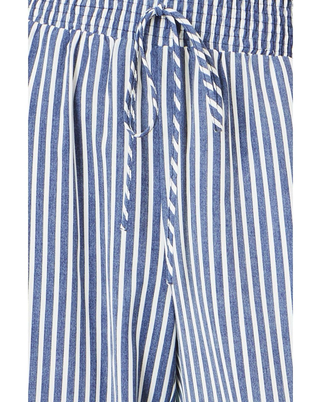 Yumi' Blue Stripe Relaxed Trousers