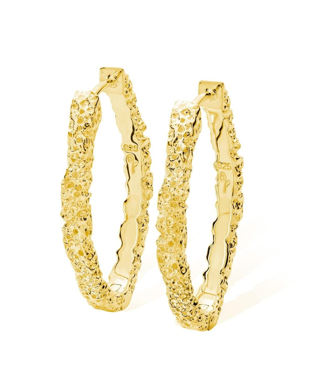 Lucy Quartermaine Metallic Medium Hula Hoop Earrings