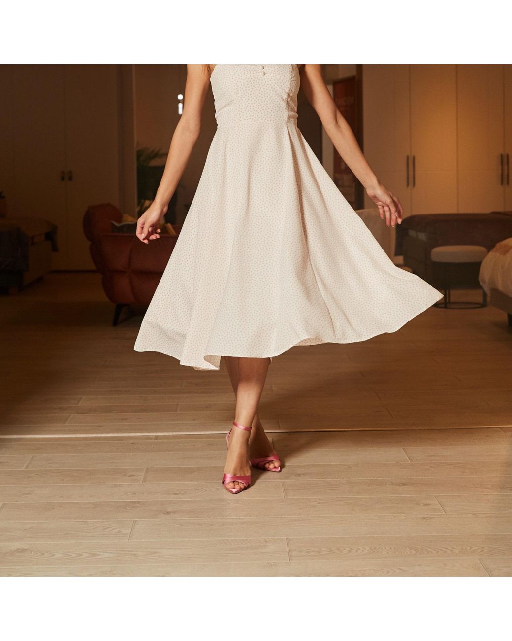 Ginissima Pink Chloe Fuchsia Satin Sandals Low Heel