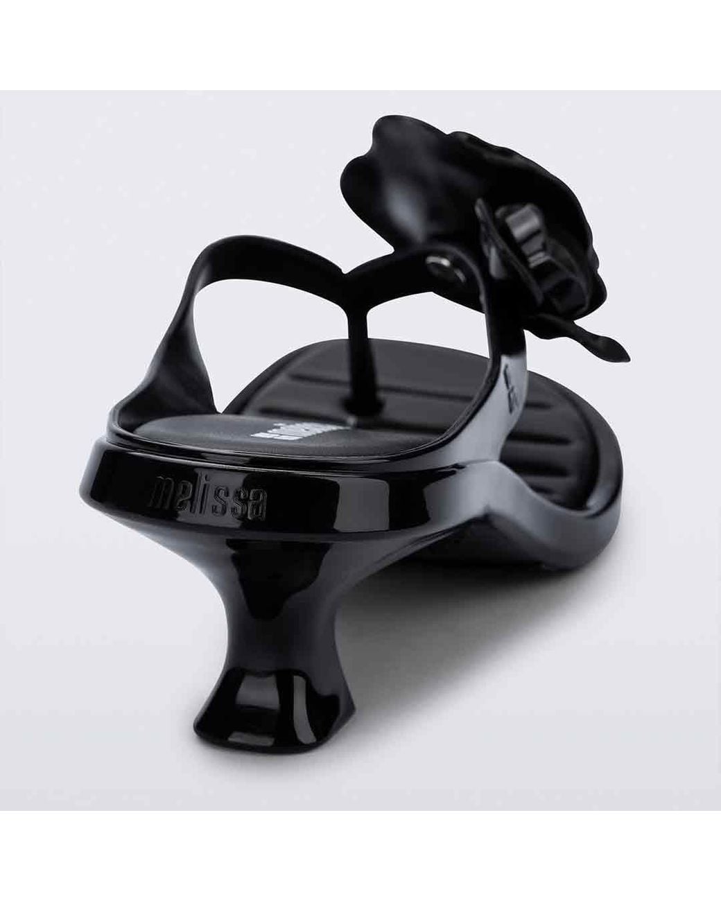Melissa Black Thong Kitten Heel Petals