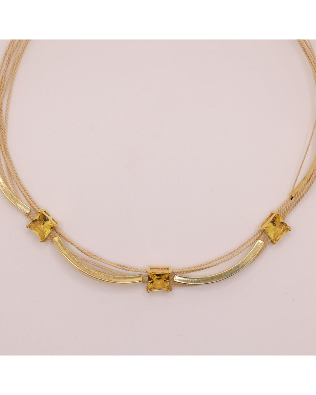 Nart Nature Making Art Metallic The Square Buriti Natural Fiber Necklace