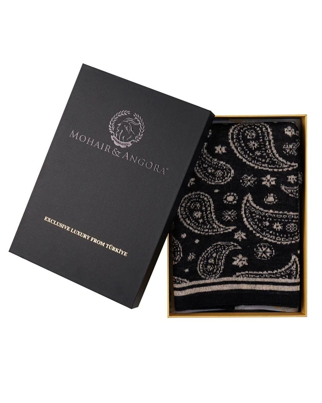 Mohair&Angora Black Mohair Foulard