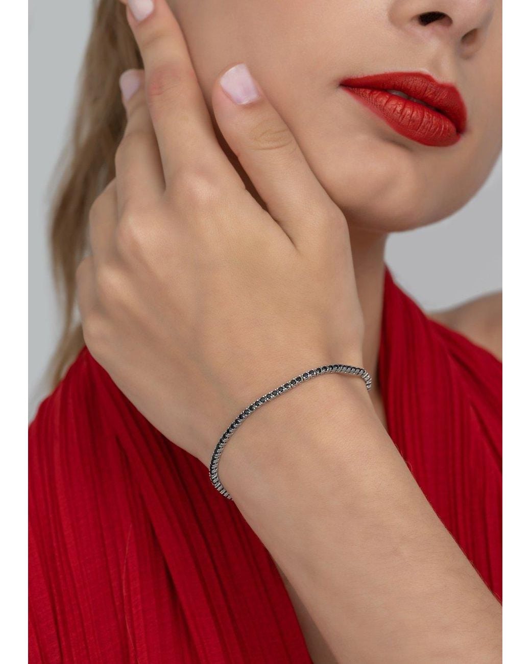 BY EDA DOGAN Black Baguette Stone Tennis Bracelet
