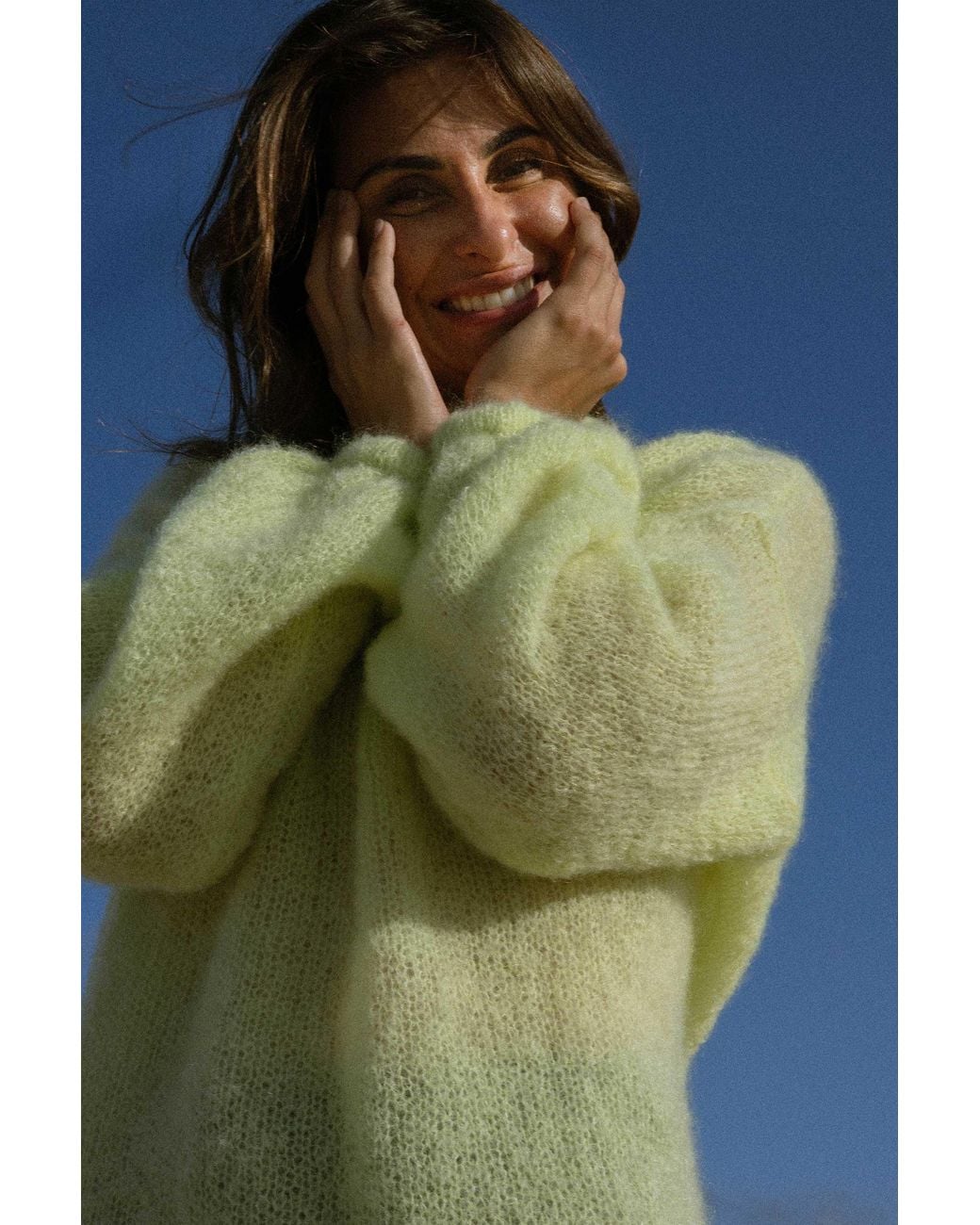 SALANIDA Green Melody Mohair Jumper Limone