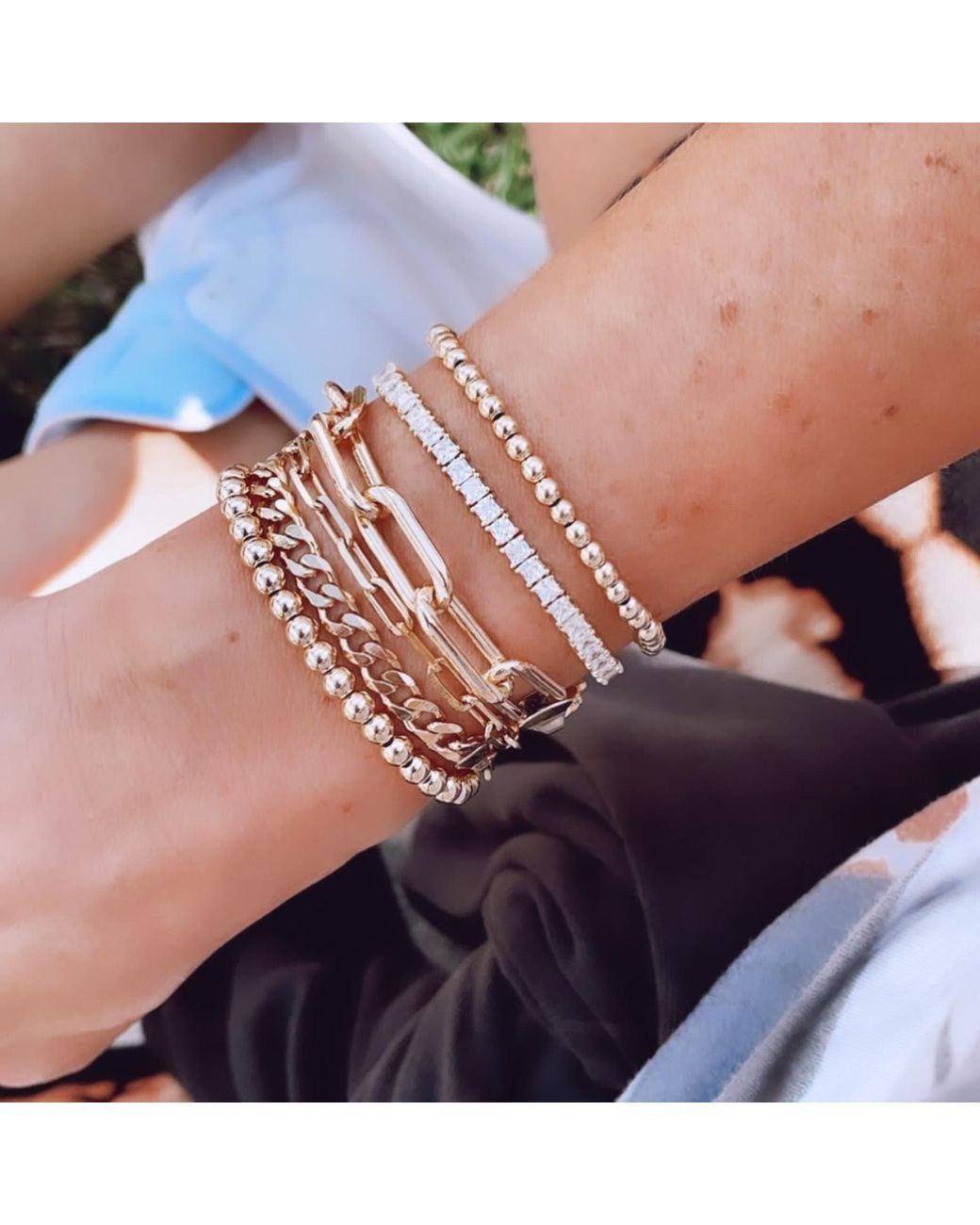 SHYMI Metallic Five Mm Ball Bracelet