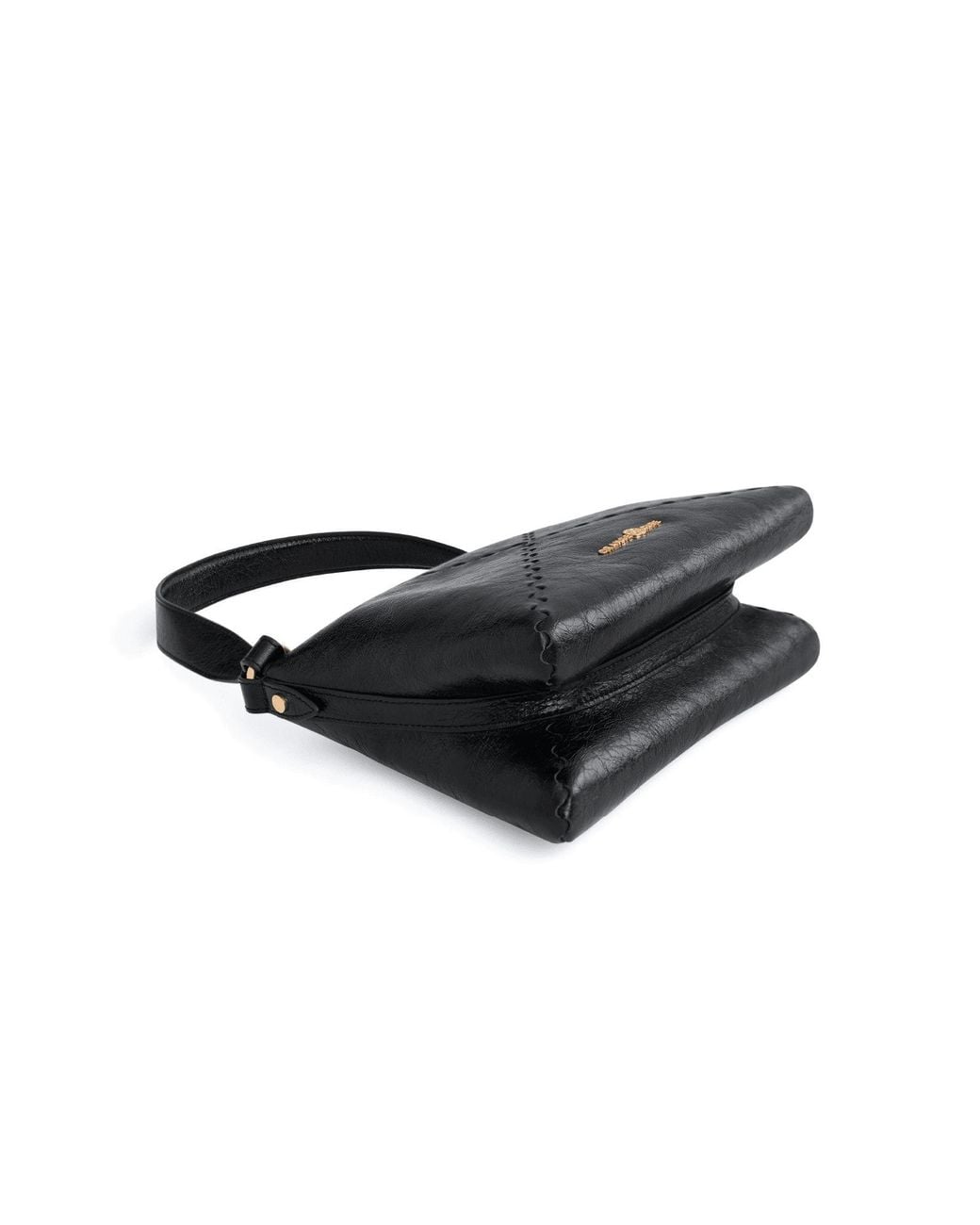 Orange Cube Black Mosaic Baguette Shoulder Bag