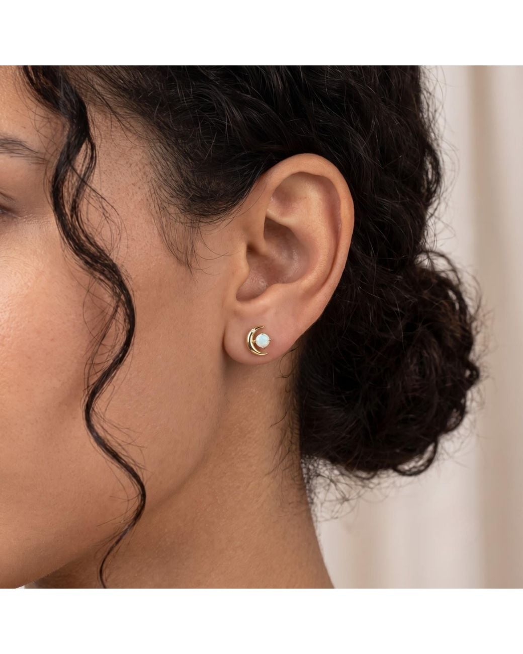 Kylie Harper Metallic Opal Sun & Moon Celestial Stud Earrings