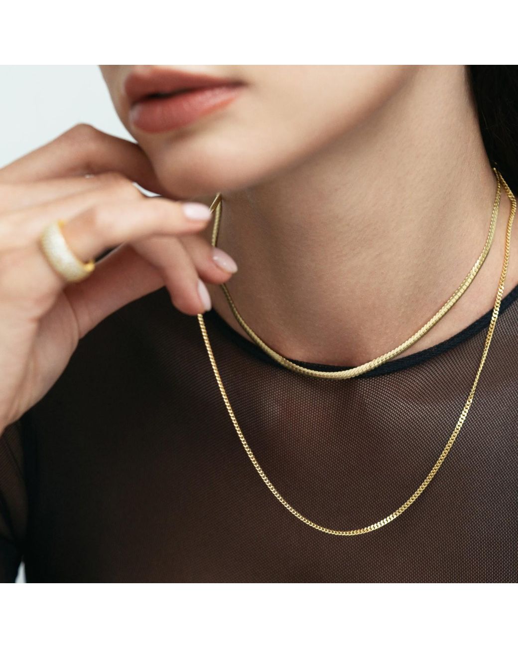 BY EDA DOGAN Metallic Paris Curb Chain Necklace