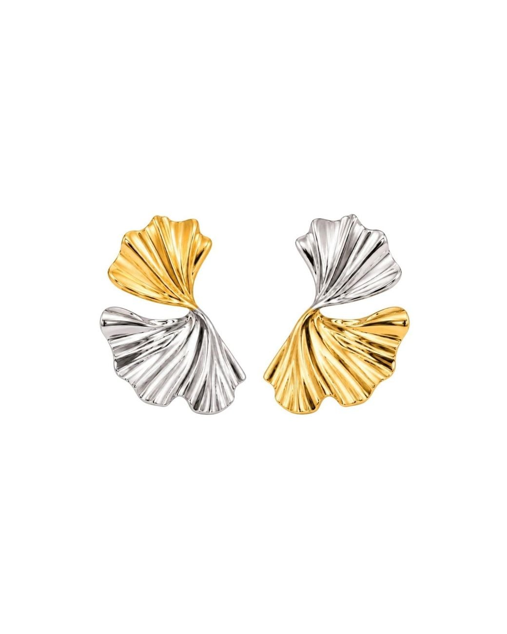 Uchi and Soto Metallic Kin Mixed Metals Sculptural Statement Earrings