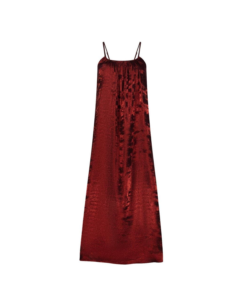 DHARA SHETH DUBAI Red Shadow Of Sequin Shimmer Spaghetti Strap Maxi Party Dress