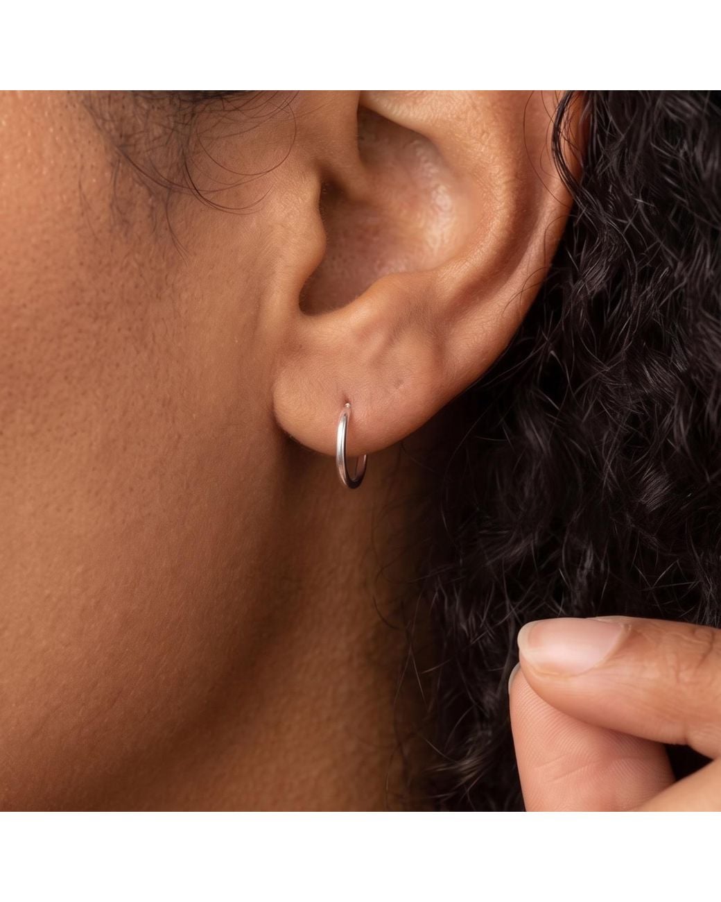 Spero London Metallic Sterling Essential Hoop Earrings