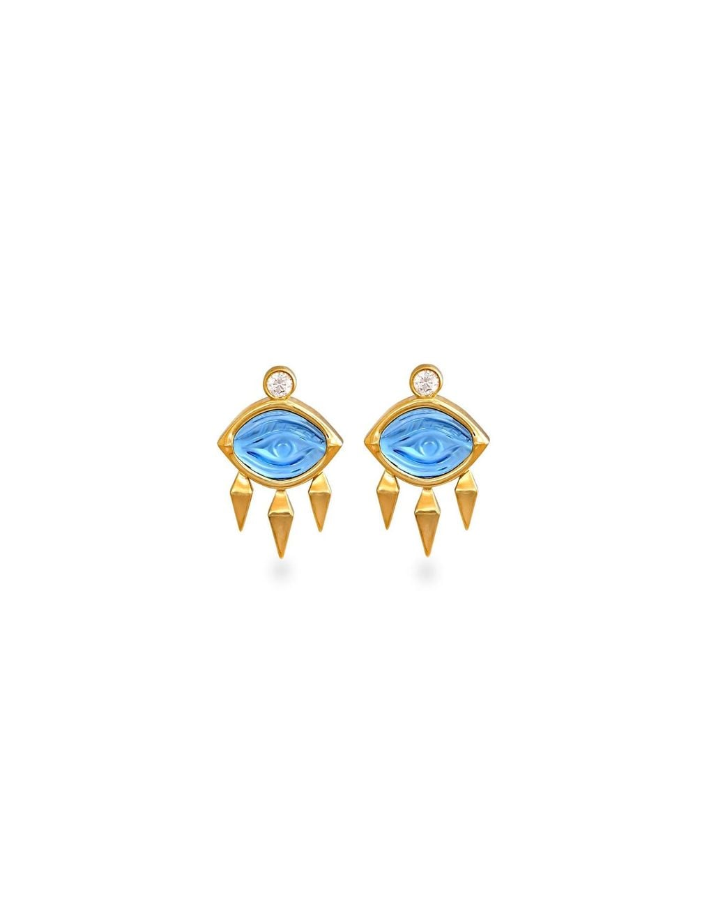 Myrto Katramadou Jewellery Blue Aegean Eye – Topaz Earrings