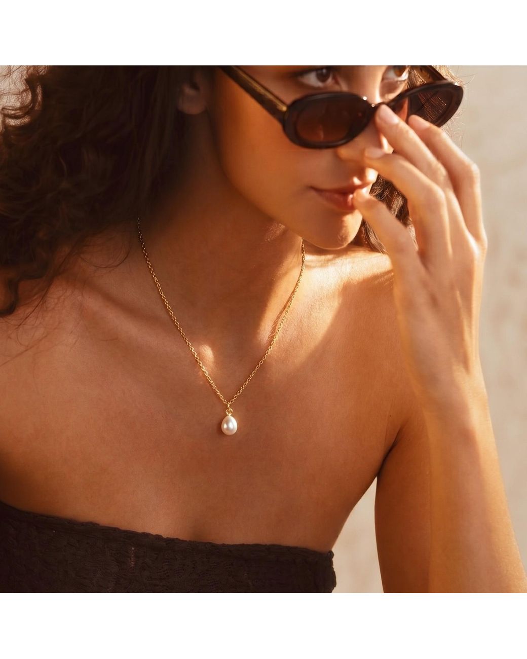 With Love Darling Metallic Paloma Pearl Necklace