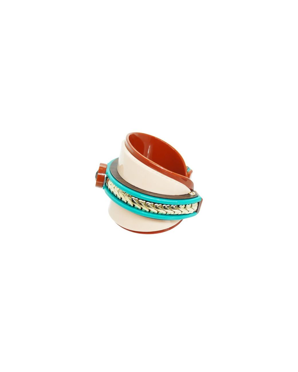Gissa Bicalho White Acrylic Handmade Bracelet Empire Cinnamon