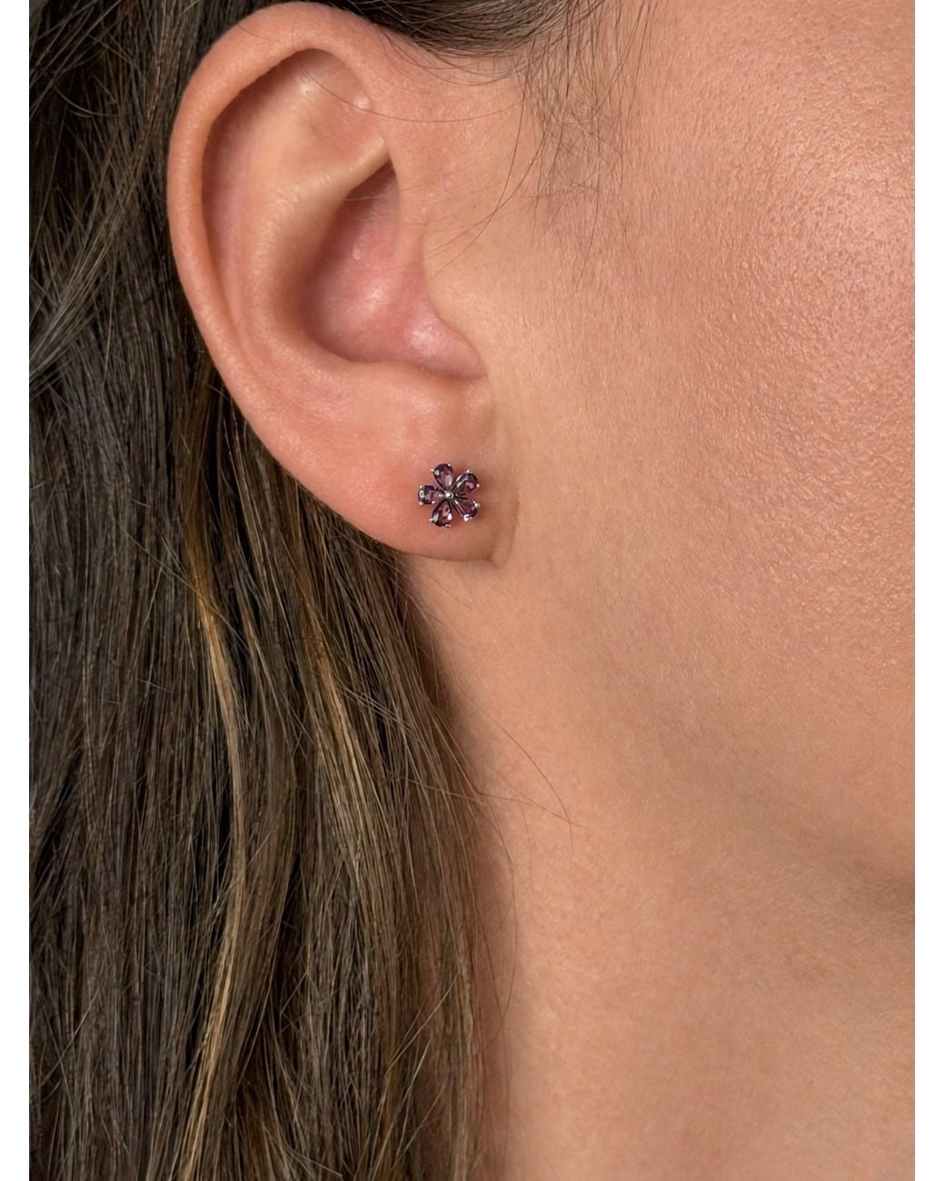 Larisa Beaumont Pink Amethyst Cherry Blossom Stud