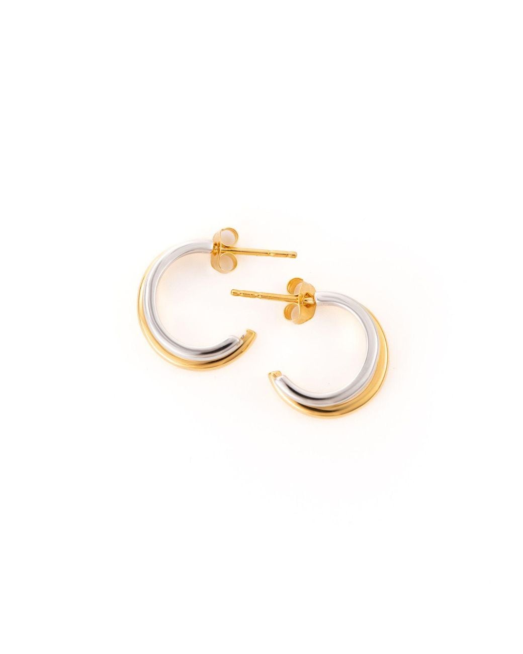 Belinda Jewelz Metallic Dangle Mixed Metal Hoops