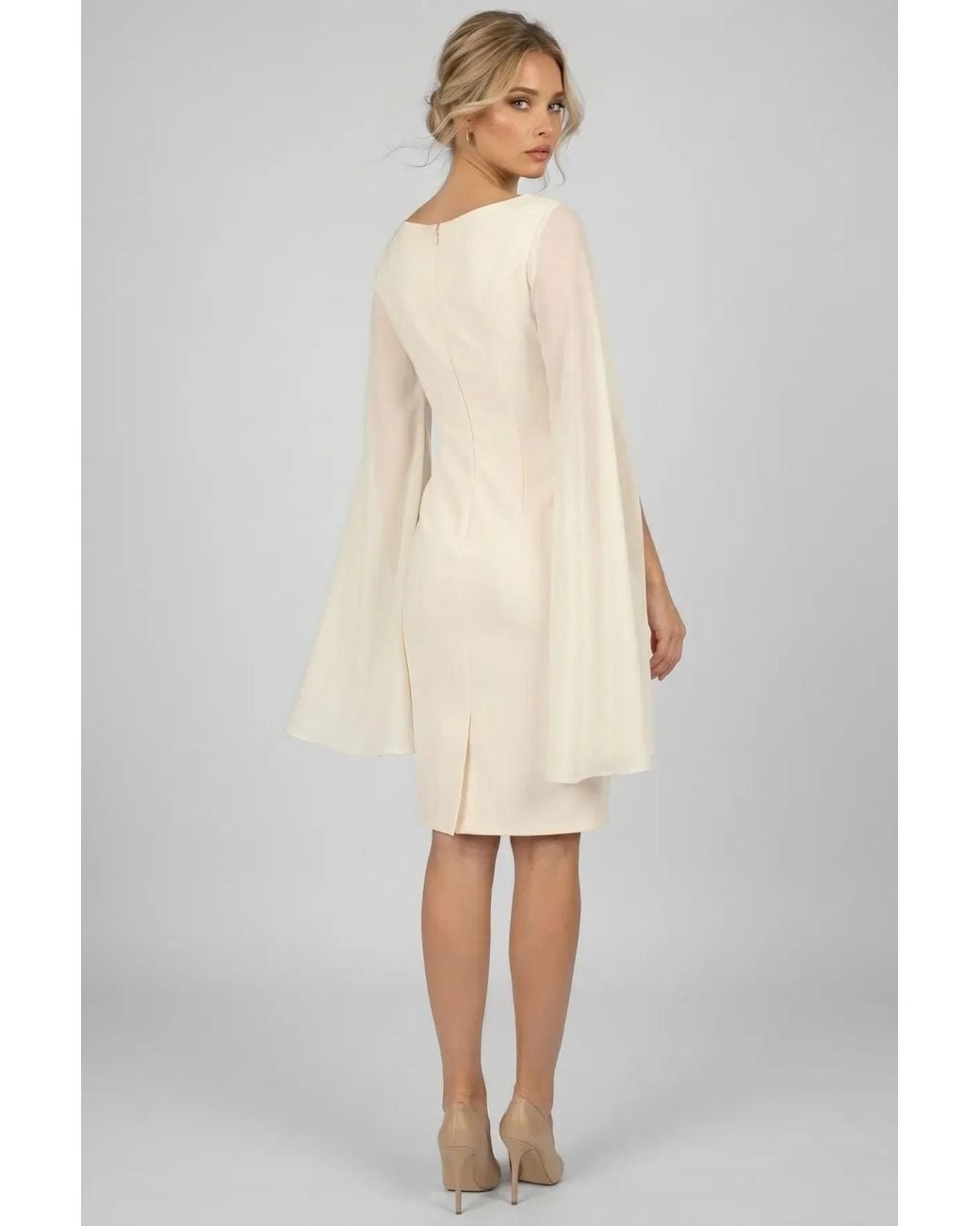 Luna Fashion House White Neutrals Ivory Short Dress, Rebeka