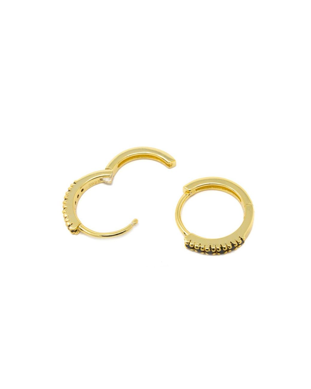NASI SILVER Metallic Adaya Huggie Hoops- Spinel