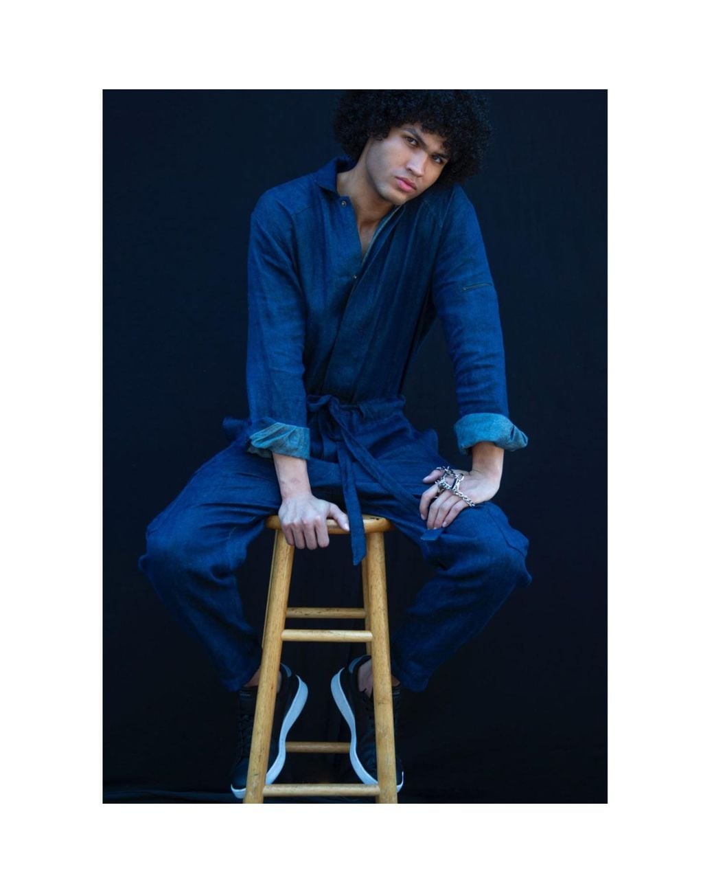 carlton jones Blue Cargo Coverall for men