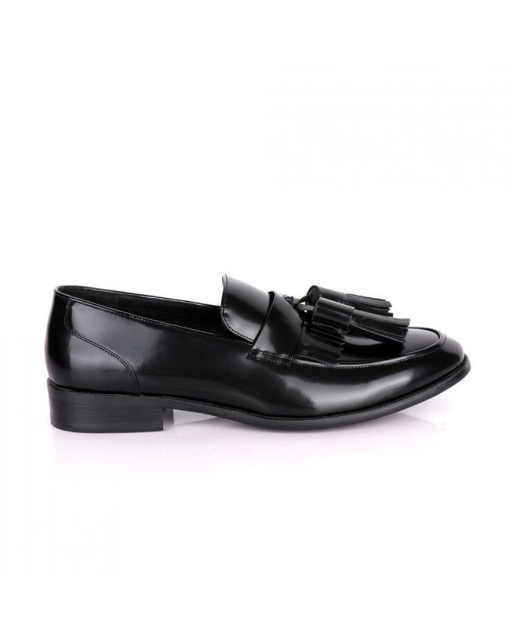 DAVID WEJ Black Bradford Patent Leather Loafers With Tassels – for men