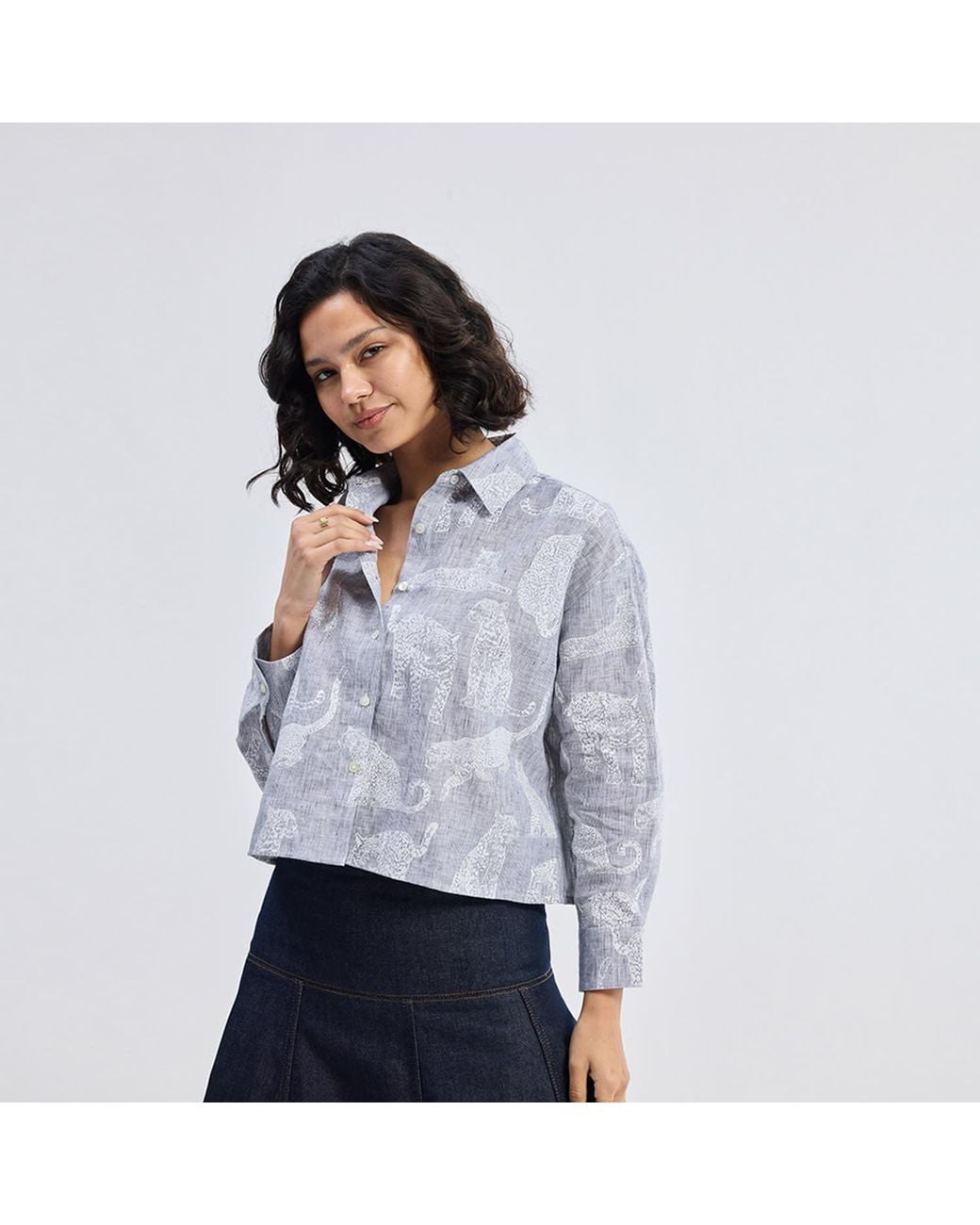 REISTOR Blue Oversized Boxy-Fit Shirt