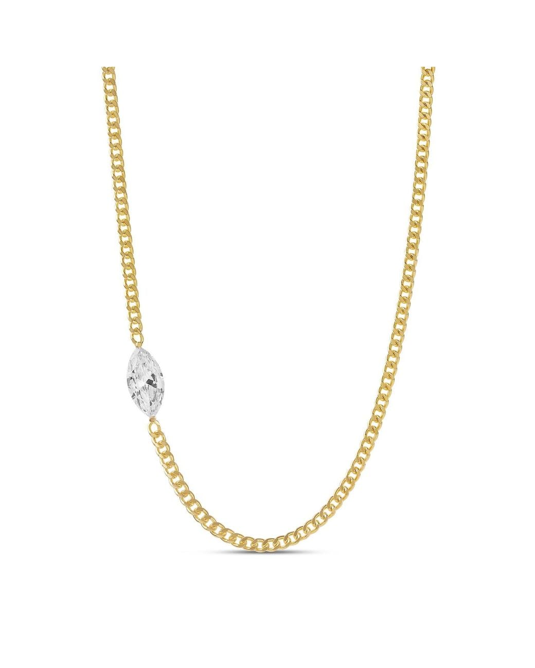 SHYMI Metallic Offset Marquise Cuban Necklace