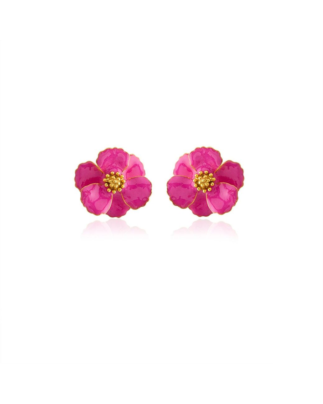 Milou Jewelry Pink Fuchsia Petite Flower Earrings
