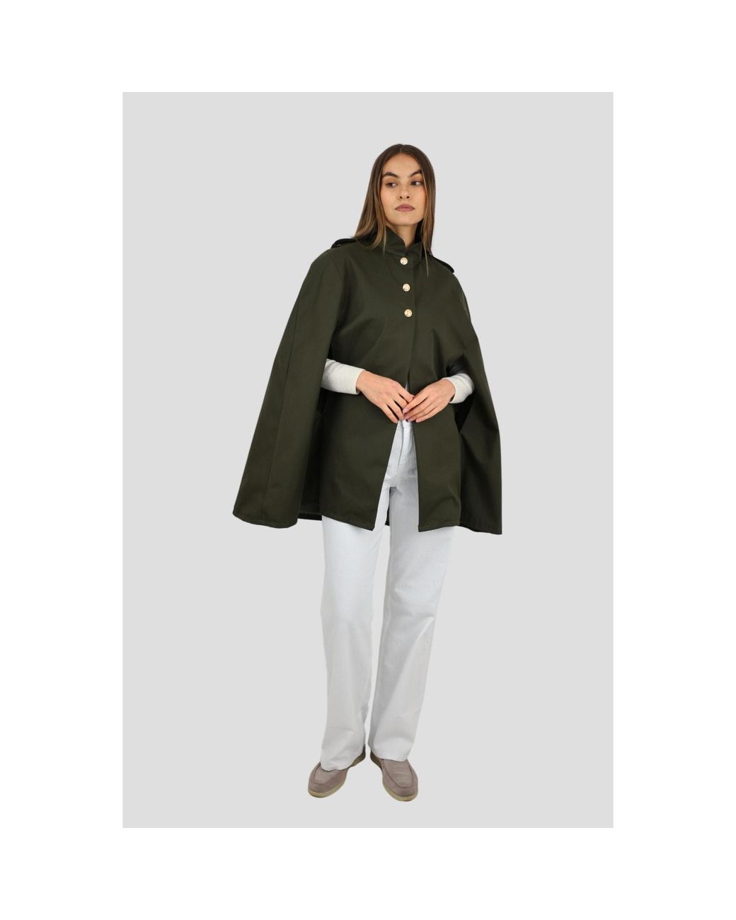 Coulange Green M83 Khaki Water-Repellent Cape Coat