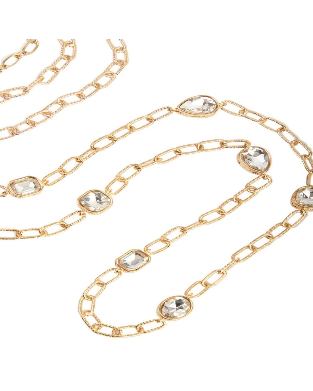 Saachi Metallic Crystal Cascade Long Necklace