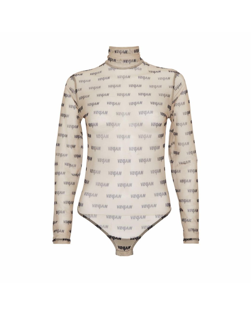 Sarah Regensburger White Vegan Mesh Bodysuit