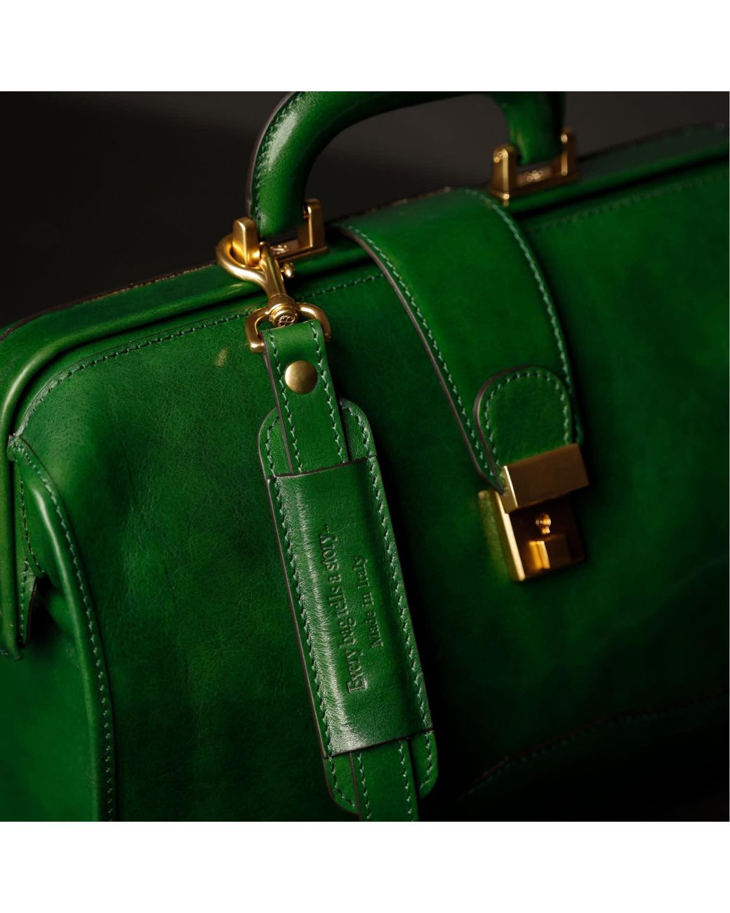 Time Resistance Green Small Leather Doctor Bag For