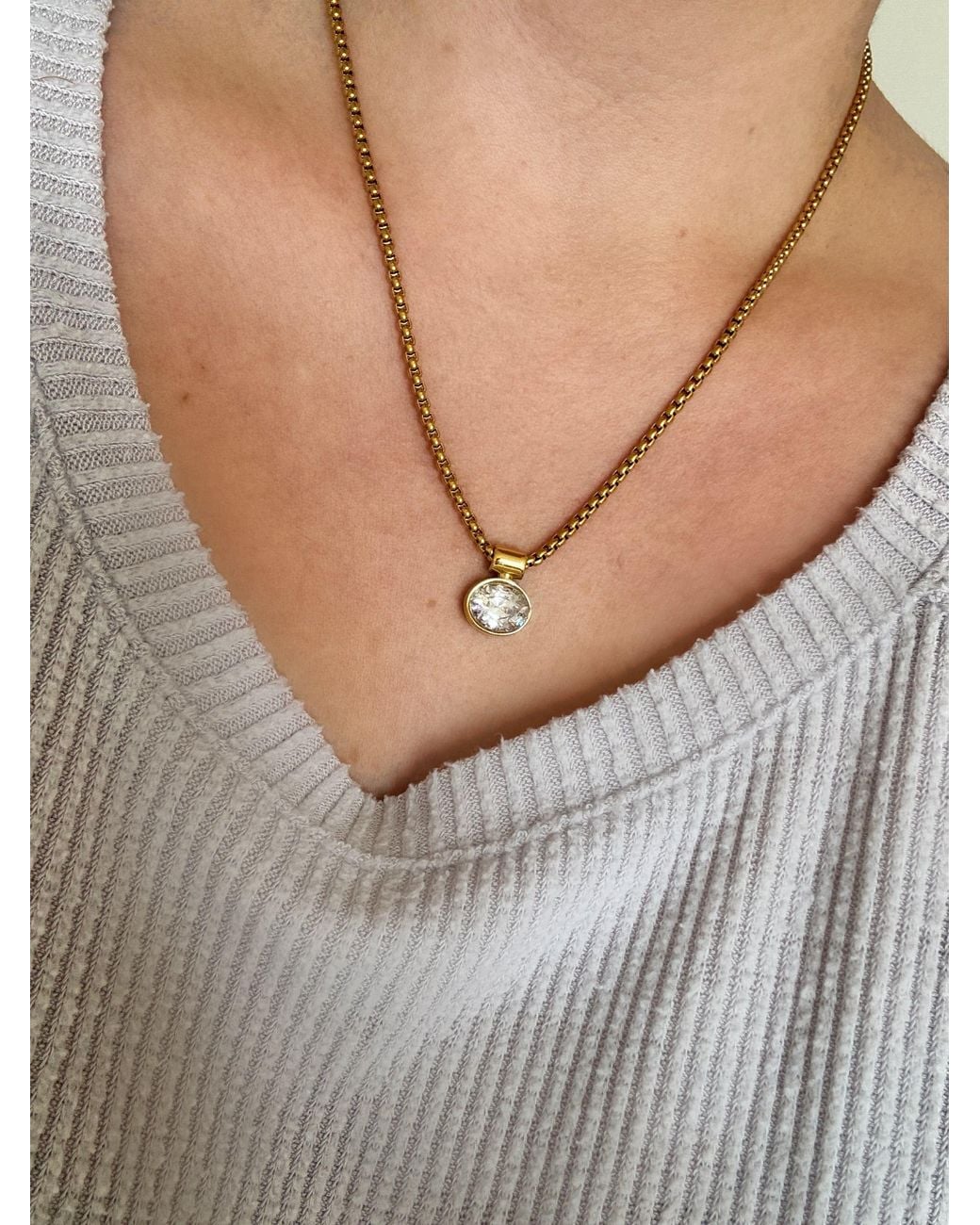 Ballinger Jewellery Metallic The Heirloom East-West Bezel Necklace