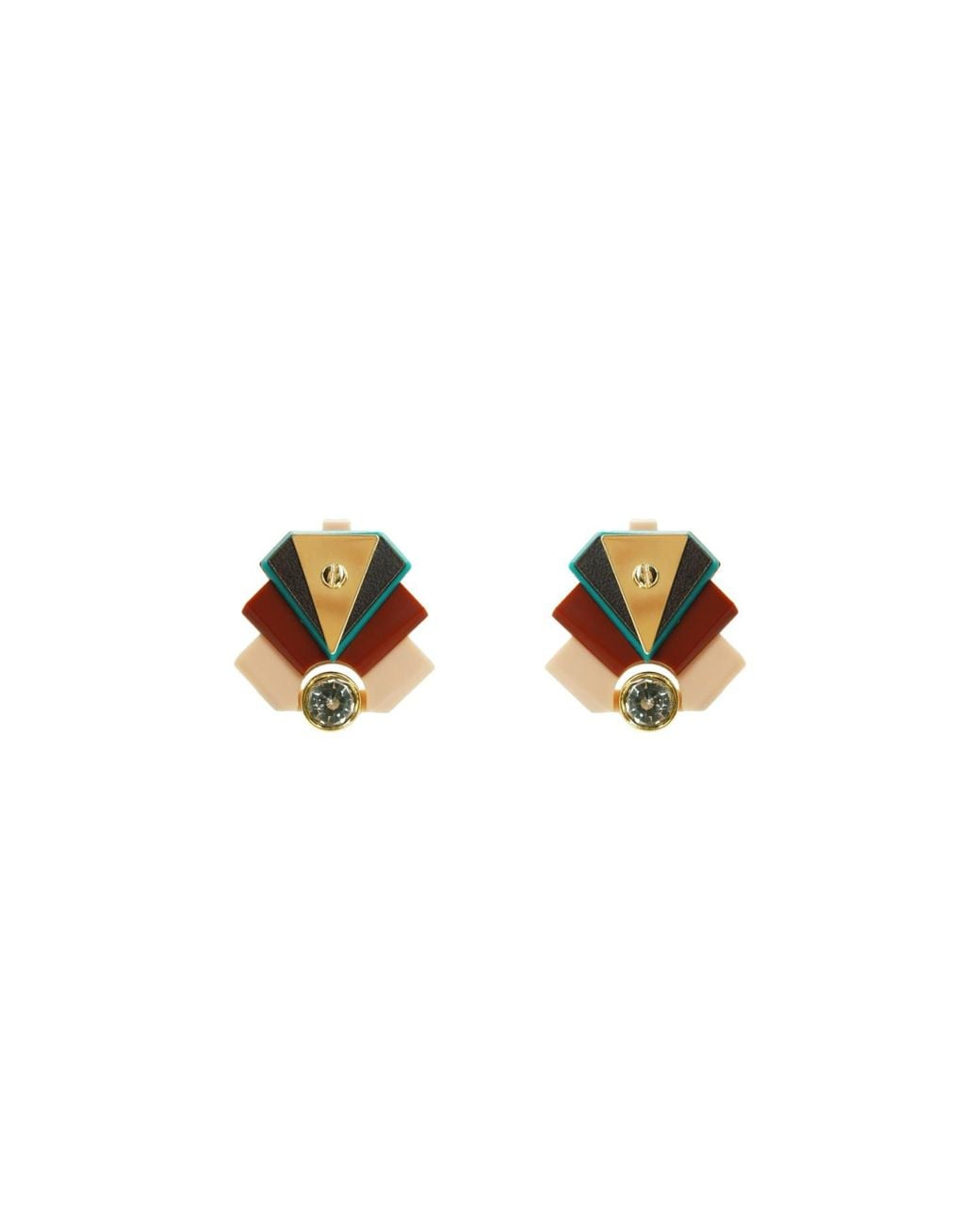 Gissa Bicalho Metallic Acrylic Handmade Earring P Empire Cinnamon