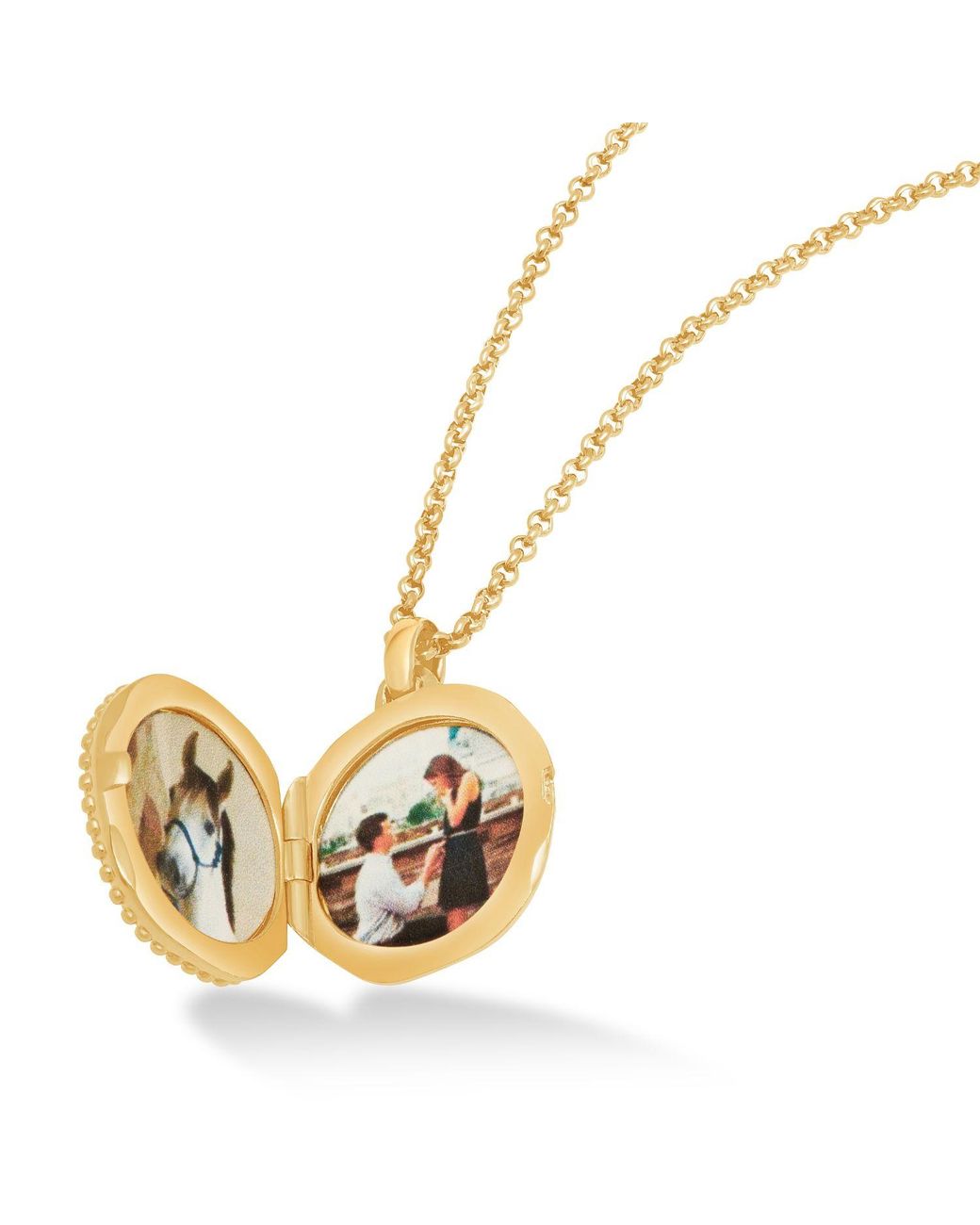 Dower & Hall Metallic True North Diamond Locket Vermeil