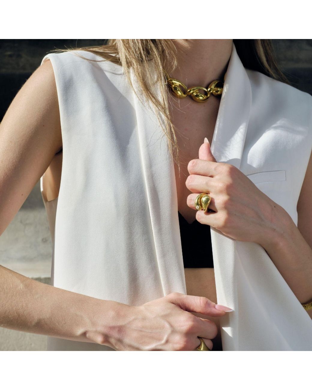 LINYA JEWELLERY Metallic Bersa Large Pearl Ring