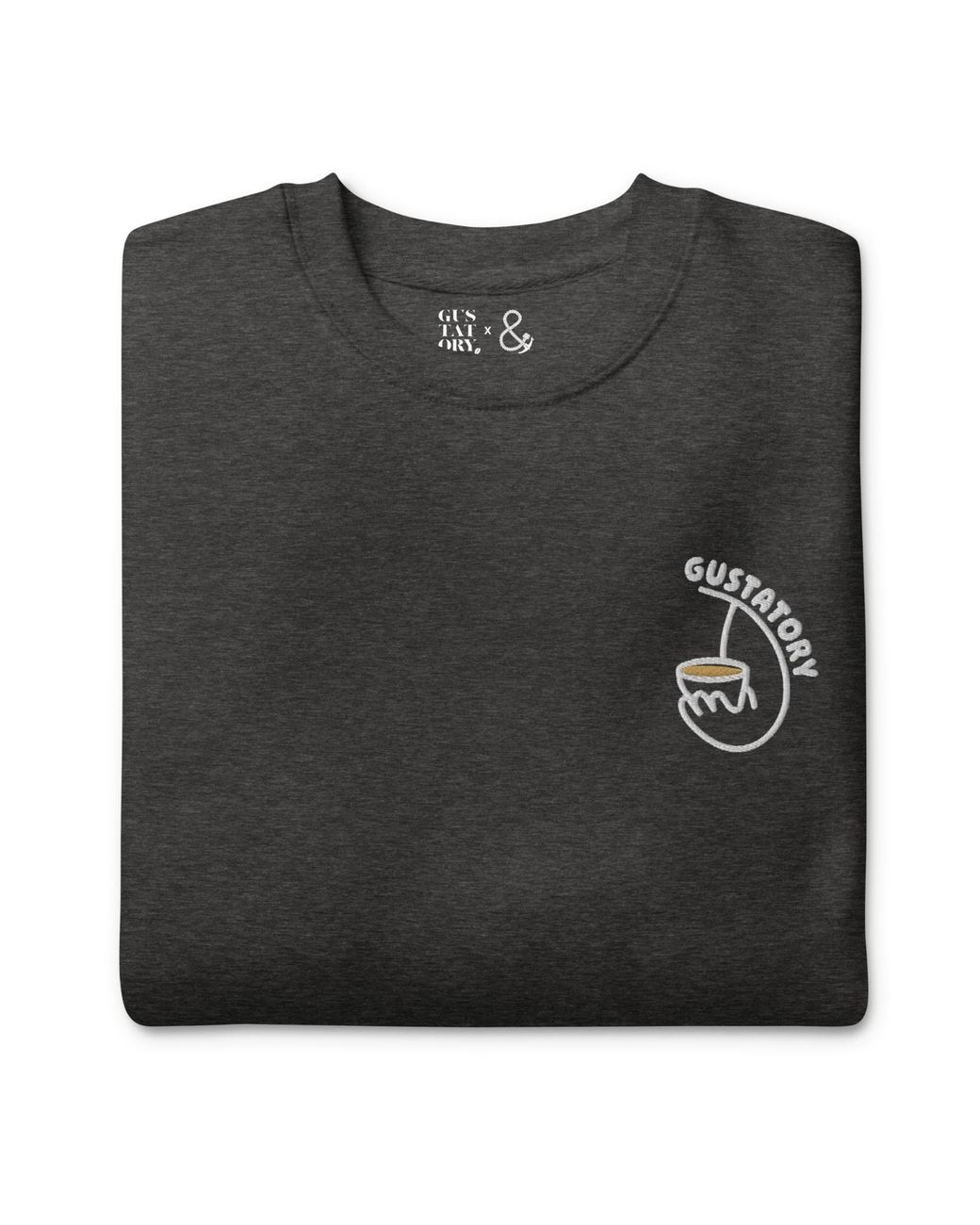 Anchor and Crew Gray Heather Gustatory Coffee Alchemist Cotton Blend Embroidered Sweatshirt