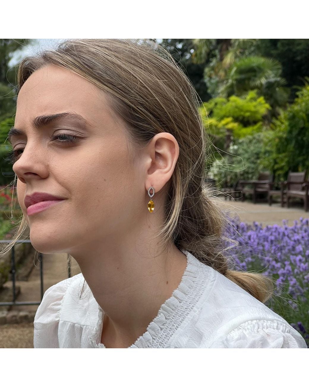 Augustine Jewels Metallic Citrine & Diamond Earrings